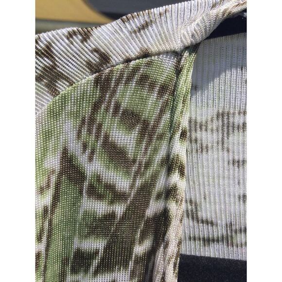 Chicos Travelers Womens Open Cardigan XL Animal Print White Snake Vacation Work - Picture 5 of 8